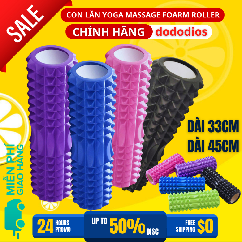Foam Roller - Con lăn Matxa tập Gym, Yoga, giãn cơ - Hàng chính hãng dododios
