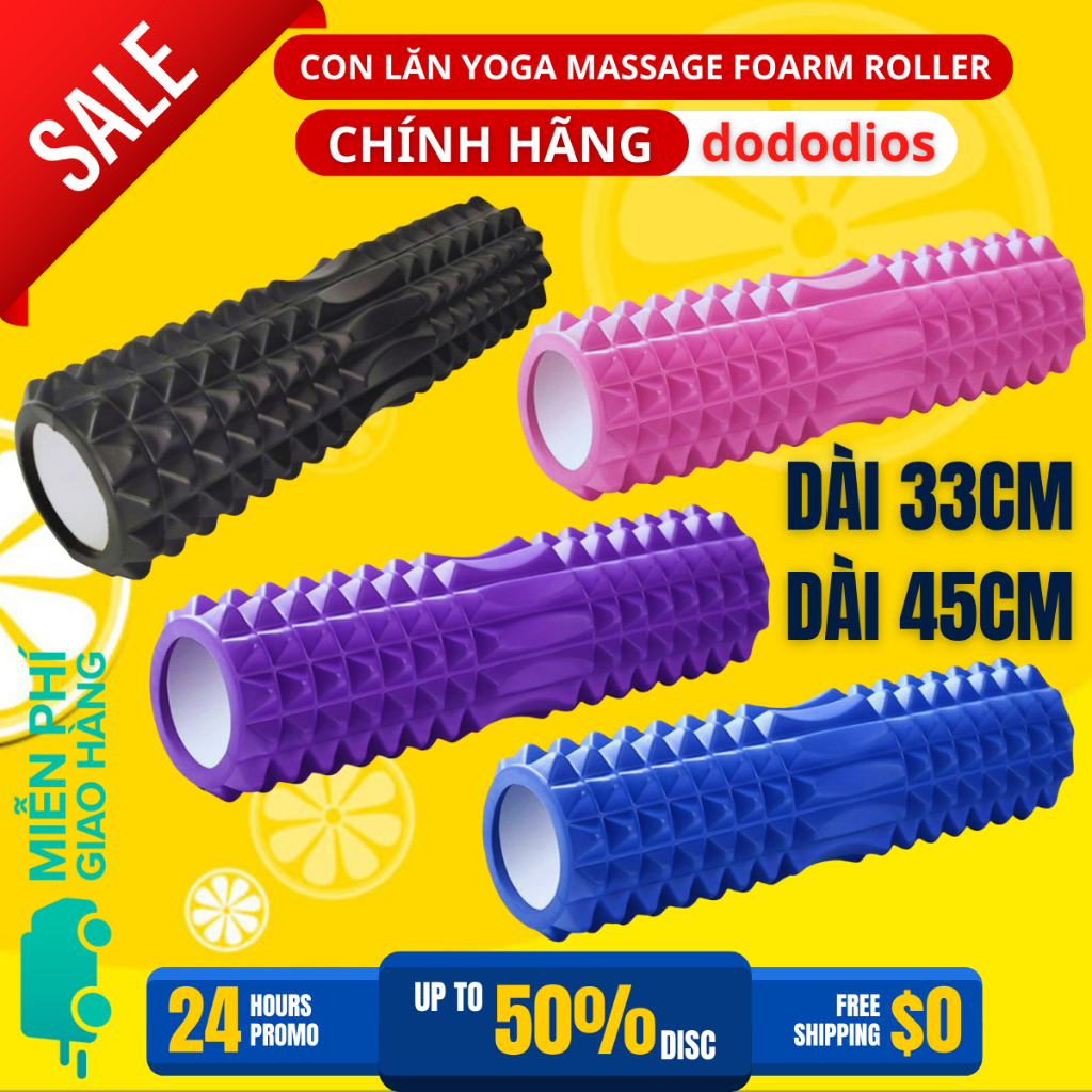 Foam Roller - Con lăn Matxa tập Gym, Yoga, giãn cơ - Hàng chính hãng dododios