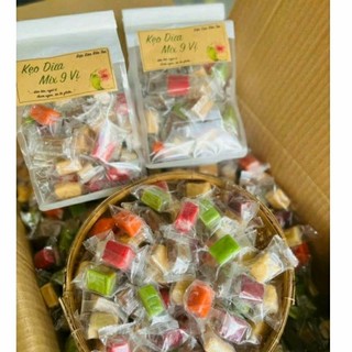(HÓT)500gr Kẹo dừa trái cây mix 9 vị hàng xuất rất thơm ngon đặc sản Bến Tre