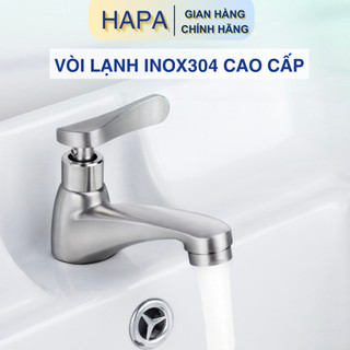 Vòi rửa mặt lạnh cao cấp gạt ngang, vòi lavabo vật liệu inox sus304 cao cấp chính hãng hapa