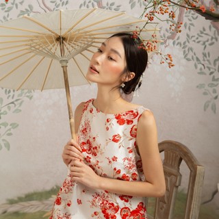 Đầm Gấm Sát Nách Tiểu Thư - EDINI - D1640