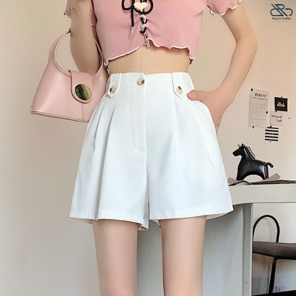 Quần đùi bigsize Cô Nhỏ nữ , quần đùi kiểu ngoại cỡ short ngắn che khuyết điểm cho nàng chuppy QDM