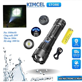 Đèn pin cầm tay siêu sáng XHP50 đèn pin chống nước chiếu xa KIMCEL STORE