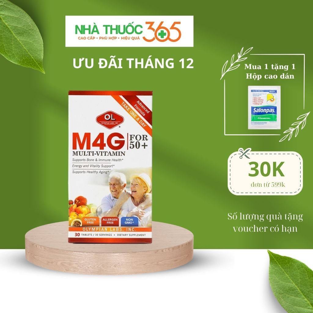 Viên Uống Bổ Sung Vitamin M4G Multi Vitamin For 50+ Cho Người Trên 50 Tuổi Olympian Labs Hộp 30 Viên