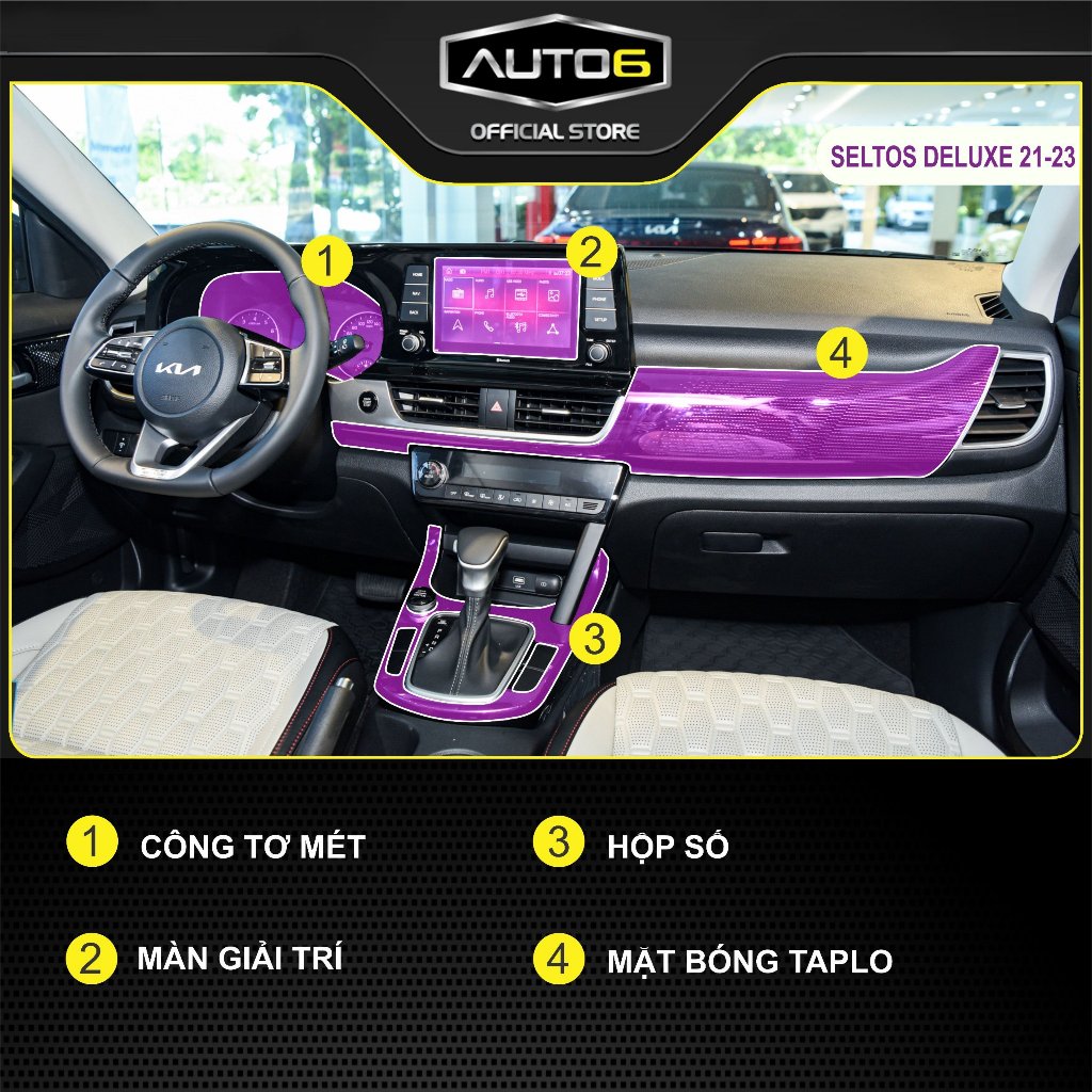 KIA SELTOS 2021-2023: Film PPF dán Full bộ - AUTO6 - chống xước, che mờ đi các vết xước cũ