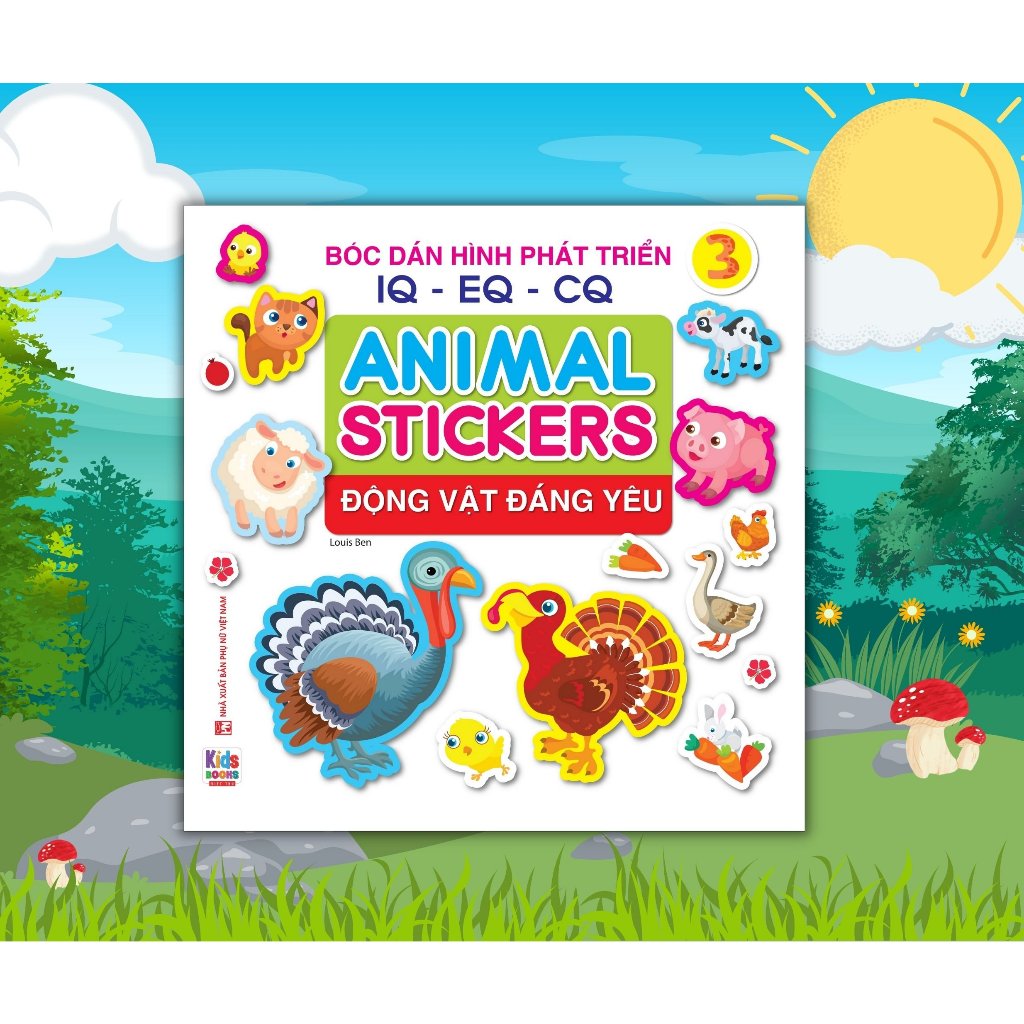 Sách - Bóc dán hình Động vật đáng yêu - Animal Stickers Tập 3 (VT)