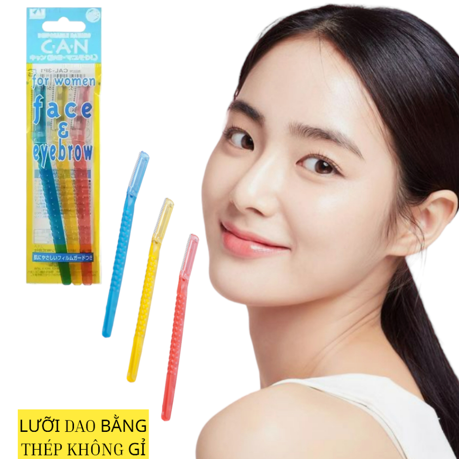 Dao Cạo Lông Mặt Nữ Lưỡi Đơn Cán Nhựa Kai 6685 Can For Women
