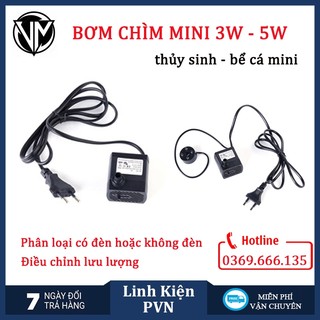 Máy bơm chìm mini 3w/5w cho bể cá , bể thủy sinh - máy bơm nước chìm mini điện ac 220-240v