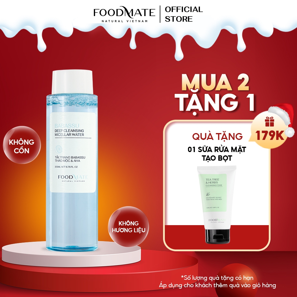 Nước Tẩy Trang làm sạch sâu FOODMATE Babassu Deep Cleansing Micellar 200ml