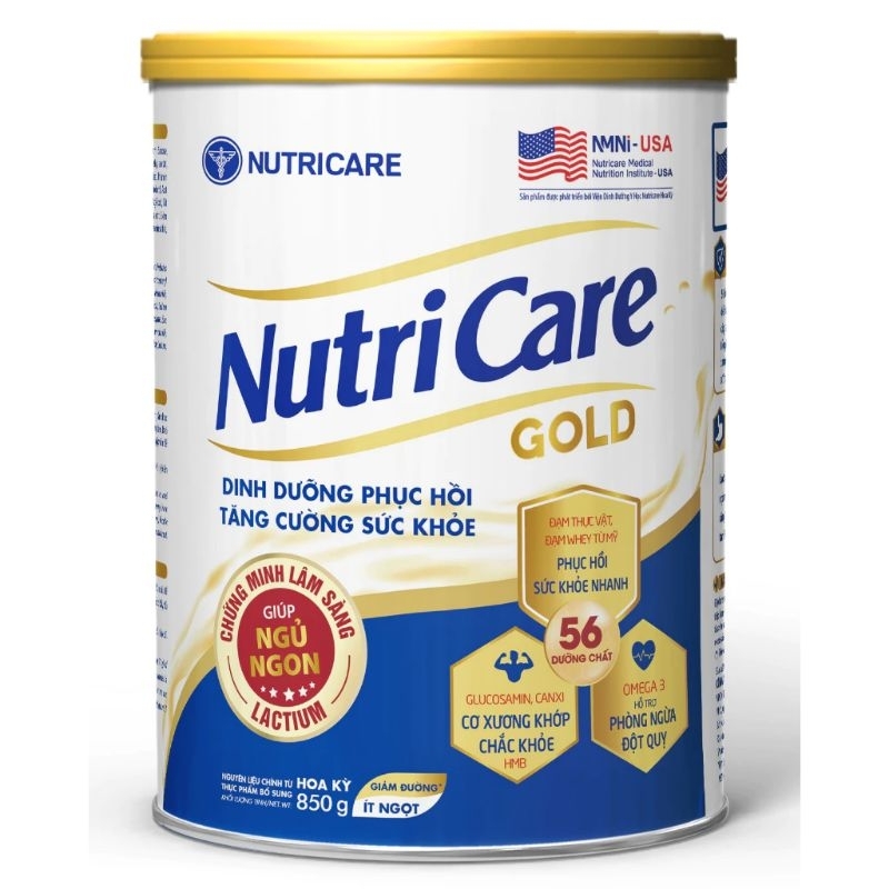 Sữa Nutricare Gold phục hồi bồi bổ cơ thể 850g (Mẫu mới)