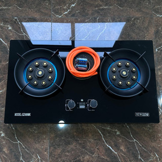 Bếp Gas Đôi GZ499 Mặt Kính ,9 Đầu Đốt DHT HOME Lắp Được Cả Âm Lẫn Dương Có Kiềng Chắn Gió,Hẹn Giờ Ngắt Gas Tự Động