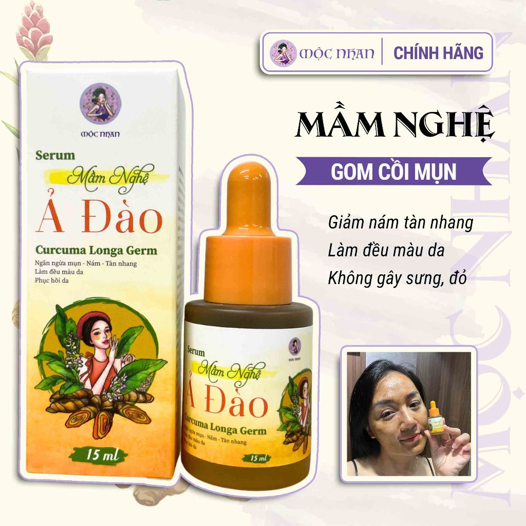 Serum Cao Mụn Mầm Nghệ Giảm Mụn, Mờ Thâm, Trắng Da 15ml - Mộc Nhan Việt Nam