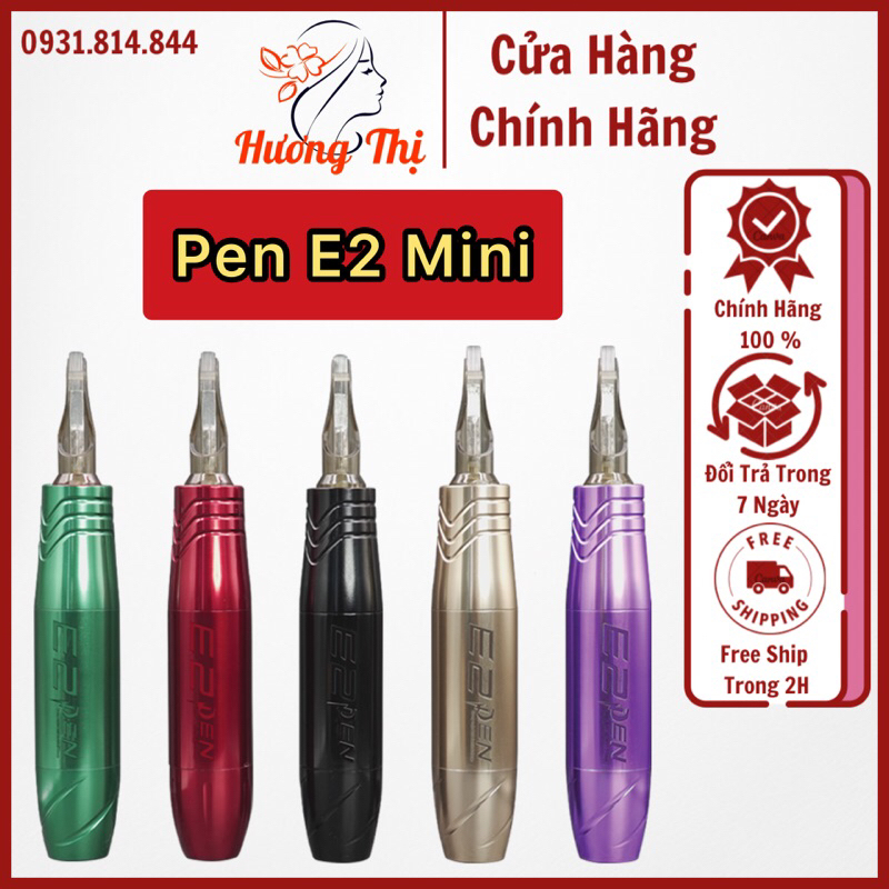 [Chính Hãng] Máy Pen E2 Mini Chuyên Dùng Phun Mày Môi Thẩm Mỹ Tạo Hình Tattoo ( BH 12 Tháng ) | Hương Thị Supply