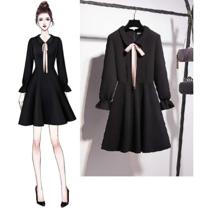 Đầm nơ tay phồng