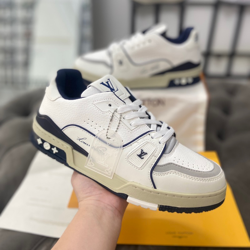 Giày LV 54 Trainer Xanh Navy Nam Nữ,Giày Thể Thao Louis_Vuitton 54 Trainer Xanh Than Nam Nữ Form Dáng Thời Trang