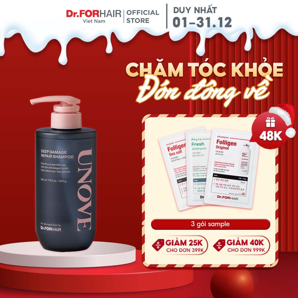 Dầu gội phục hồi hư tổn chuyên sâu DR.FORHAIR UNOVE DEEP DAMAGE REPAIR SHAMPOO 500g