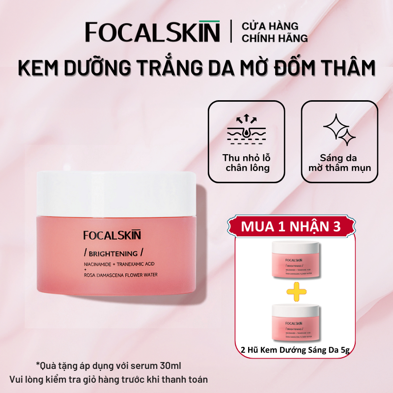 FOCALSKIN Kem Dưỡng Ẩm Sáng Da DSM Niacinamide + Tranexamic Acid Làm Đều Màu Da Mờ Vết Thâm Đốm Đen 30g