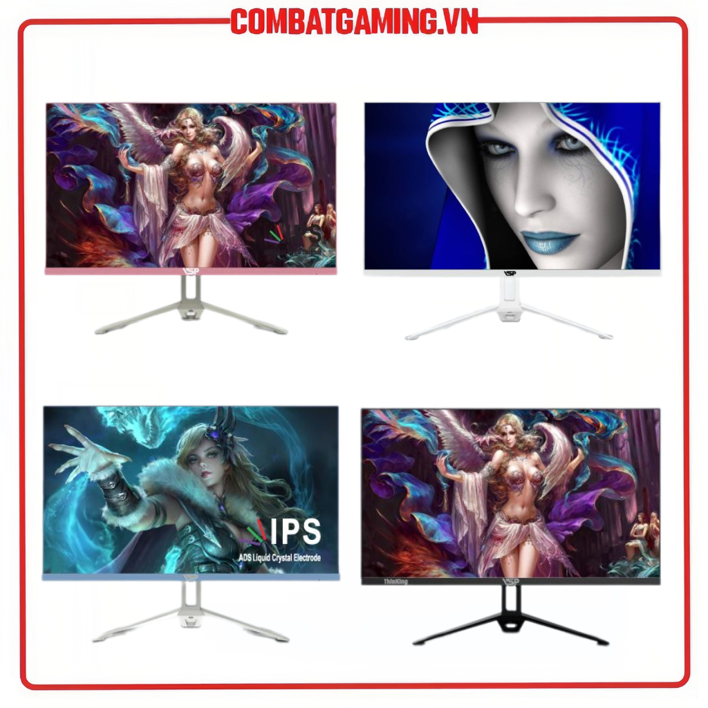 Màn Hình VSP V2408S Slim Bezel Black/White/Pink/Blue (24"/FHD/VA/75hz/5ms) Hàng Chính Hãng