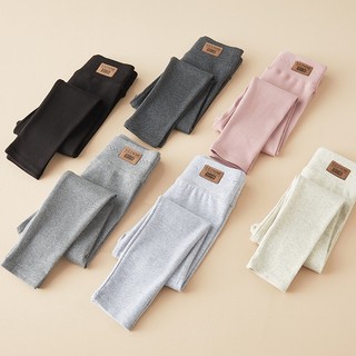 Quần leggings mùa đông trơn màu logo giữ nhiệt cho bé gái MD32457 - TOPZKIDS