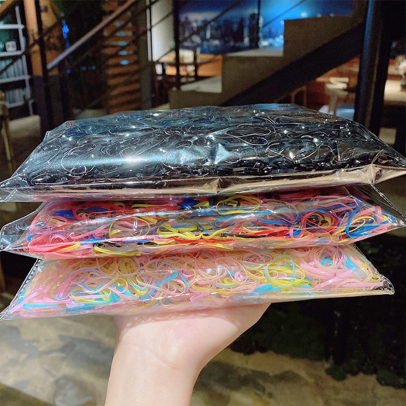 Túi 1000 thun cột tóc cho bé không đau tóc màu tươi tắn