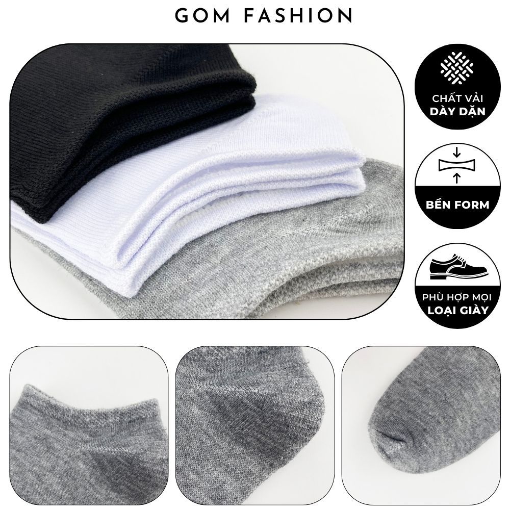 Tất vớ nam nữ cổ ngắn GOMTAT mềm mỏng thoáng mát, chất liệu cotton chuẩn xuất Nhật