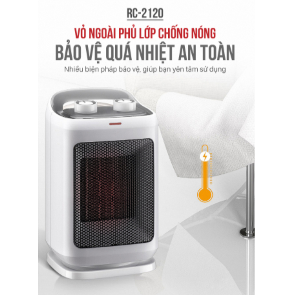 Máy Sưởi Mini KAW - Ceramic Công Suất 1500W, Tự Động Ngắt Điện, Làm Nóng Nhanh, An Toàn Sử Dụng