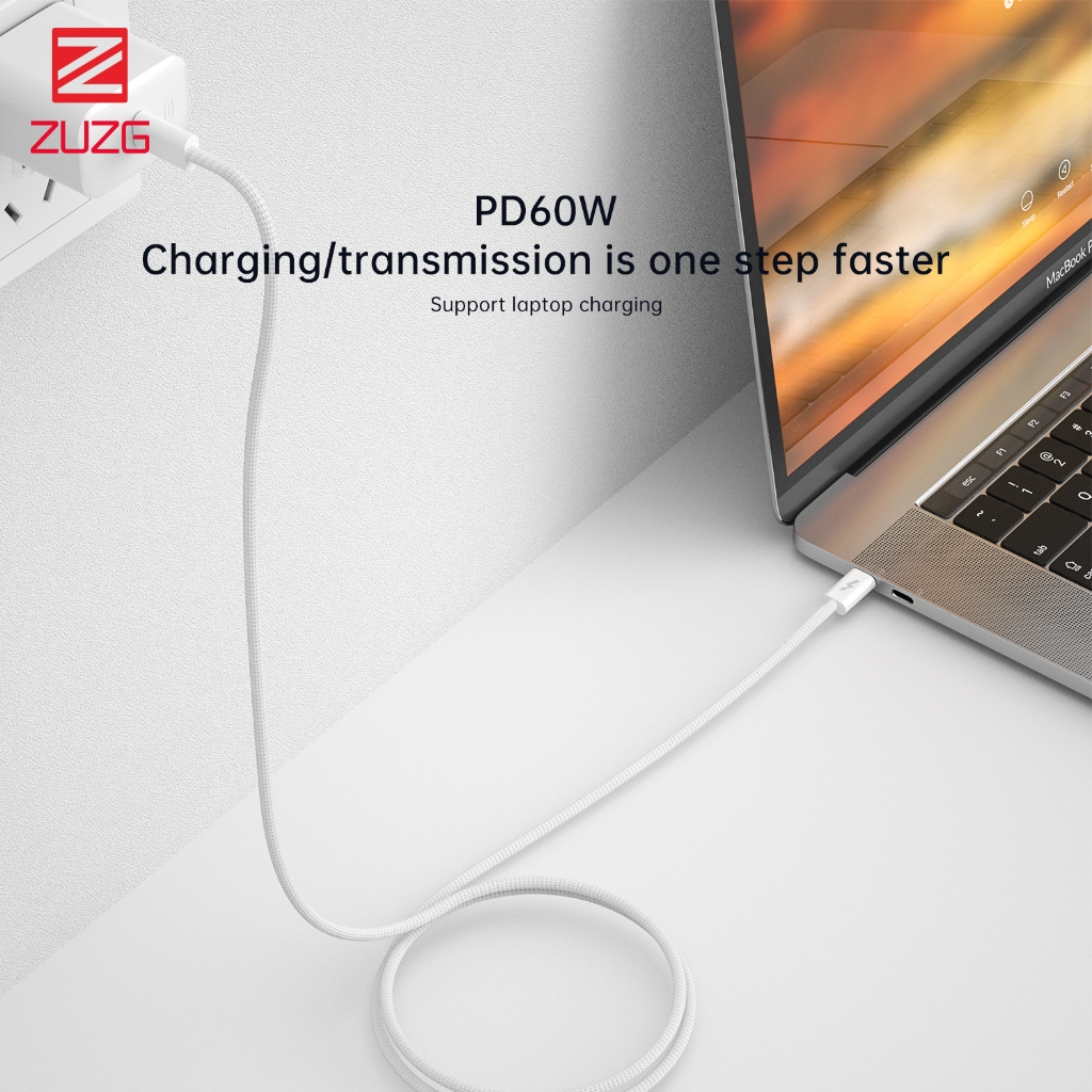 Cáp sạc siêu nhanh C to C 60W dành cho lP và các dòng android chính hãng ZUZG CT02