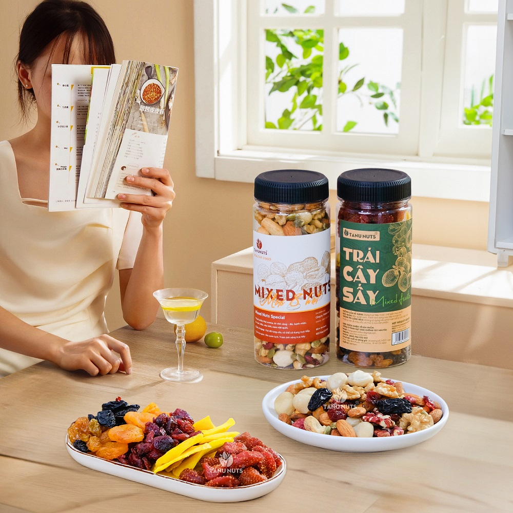 Hạt dinh dưỡng mix 8 loại TANU NUTS hũ 350g/500g, hạt ngũ cốc dinh dưỡng cho bà bầu, ăn kiêng, giảm cân