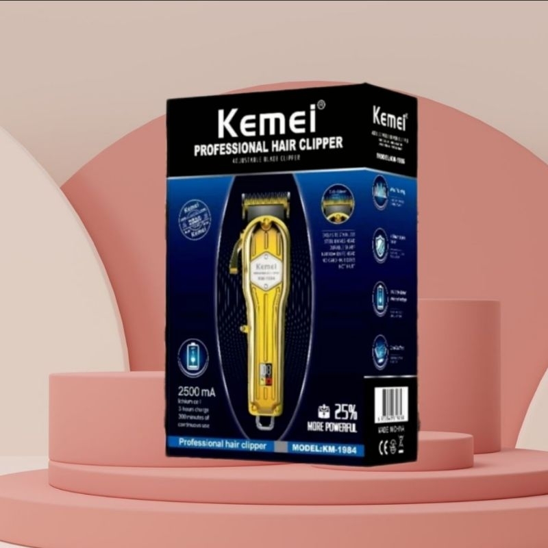 Tông đơ kemei 1976 có đèn led hiển thị số pin