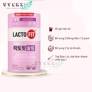  Hộp 60 Gói Men Vi Sinh Hàn Quốc LACTO-FIT SLIM Cải Thiện Đường Ruột Hỗ Trợ Người Ăn Kiêng Giảm Cân  Lactofit hồng  