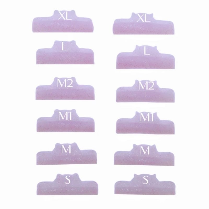 Trục Uốn Mi Mèo BABY Pha Lê màu hồng siêu Cute _ Made in Korea (Set 6 đôi) _ Trục uốn mi silicon cao cấp