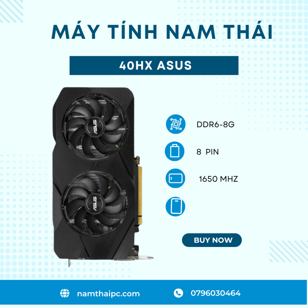 CARD MÀN HÌNH ASUS 40HX, KHAI THÁC CRYTO, NGANG 2060S