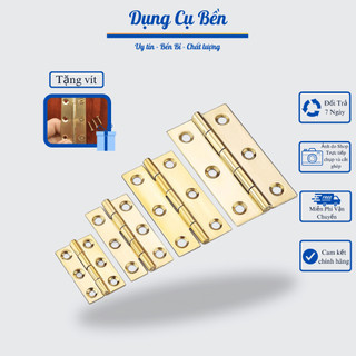 Bản lề lá, bản lề cửa tủ sang trọng chất liệu đồng thau chống han gỉ tặng kèm vít cao cấp - 1 chiếc