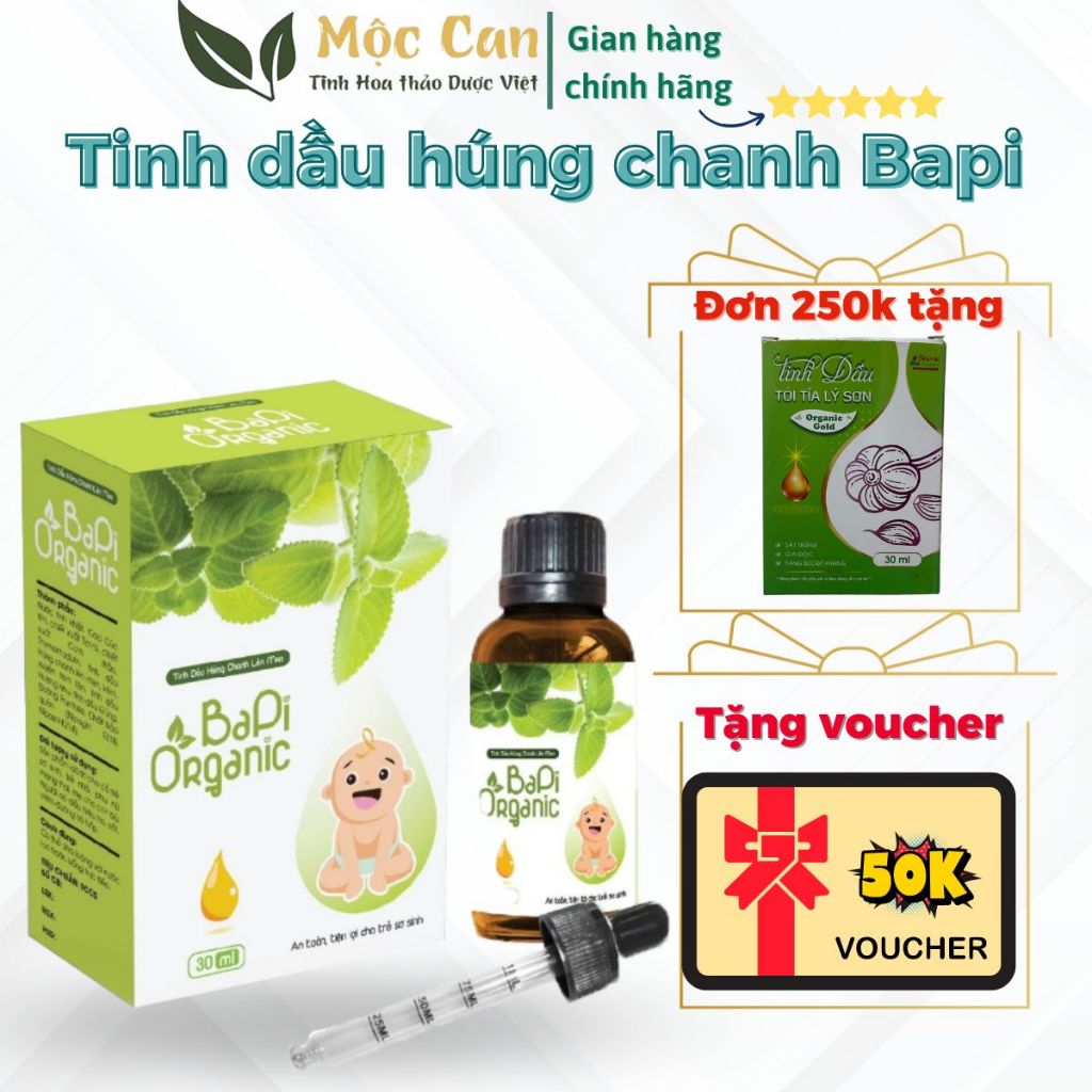 Tinh Dầu Húng Chanh Lên Men Bapi Organic Hỗ Trợ Giảm Ho, Tăng Sức Đề Kháng Đường Hô Hấp 30ml