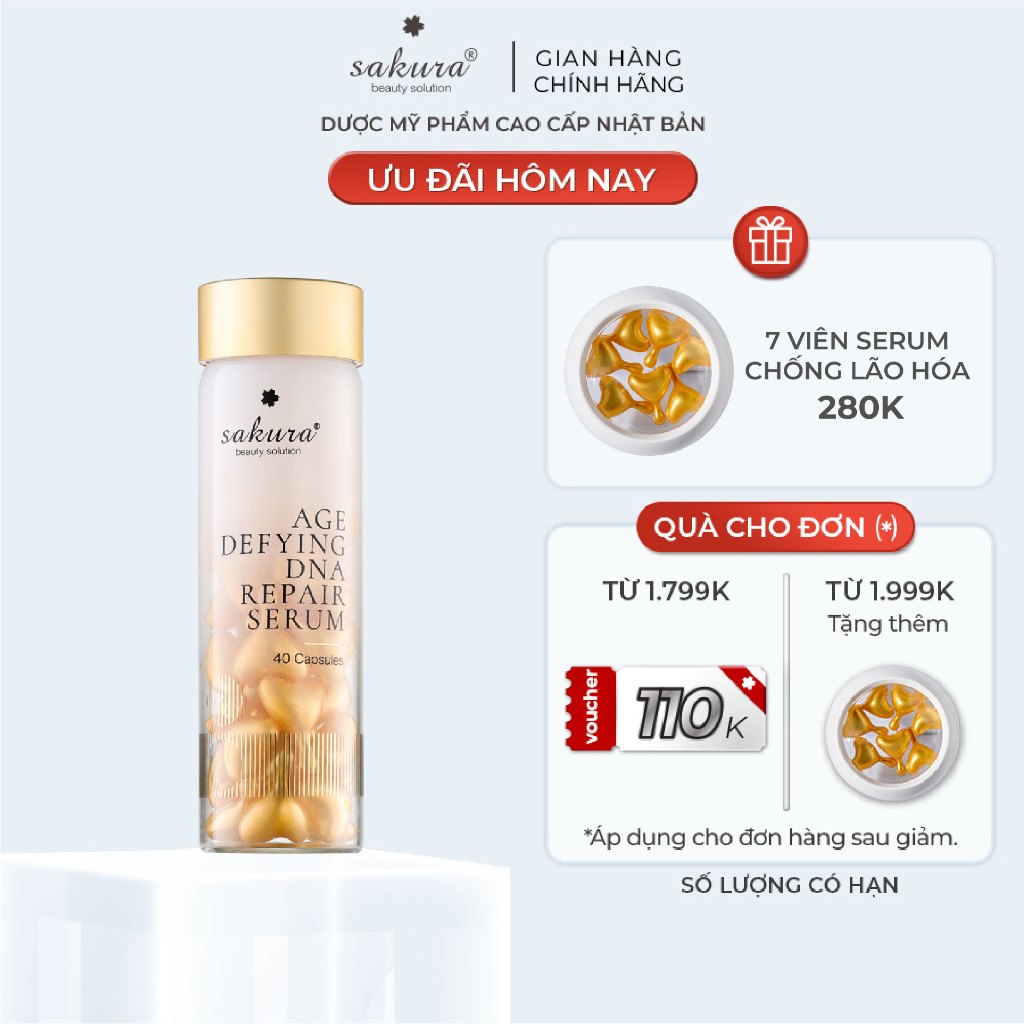 Serum dưỡng da chống lão hóa Sakura Age Defying DNA Repair Serum 40 viên