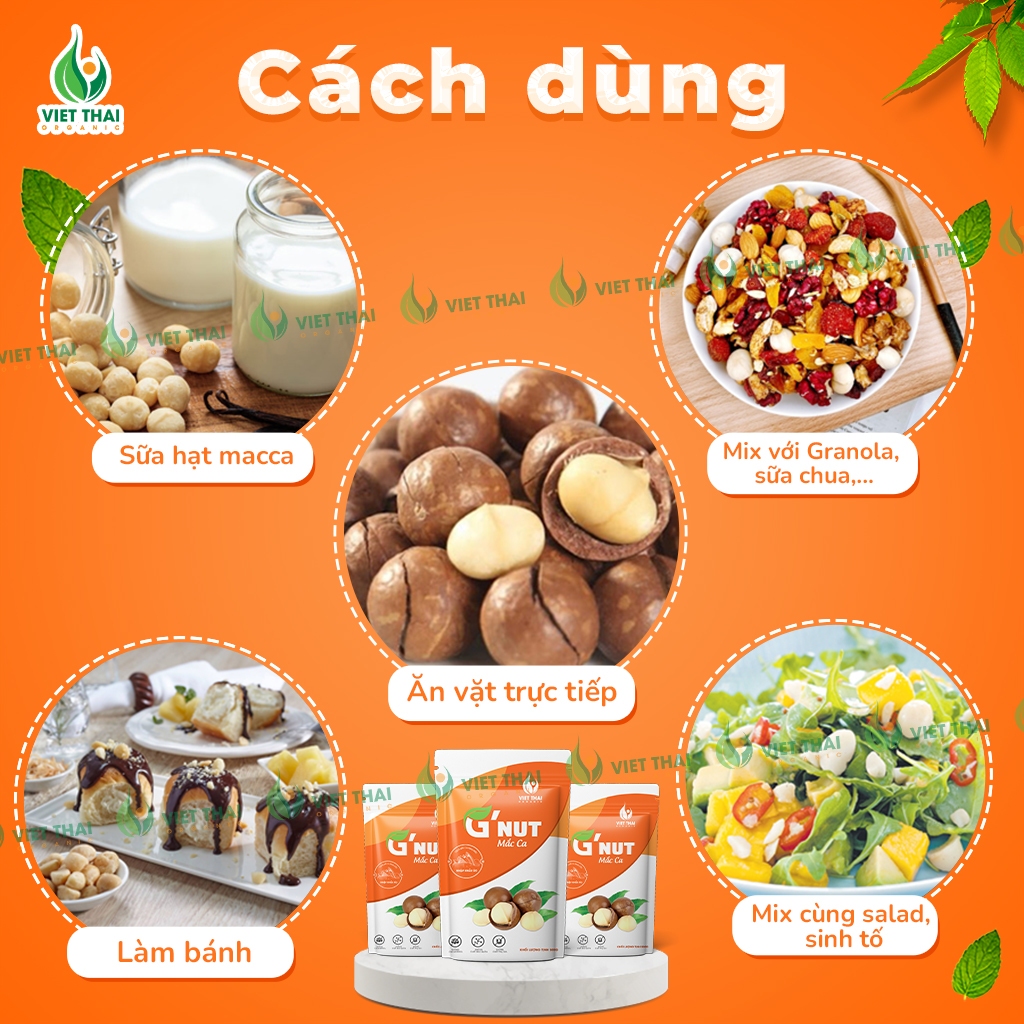Macca G'Nut Nhập Khẩu Úc Hữu Cơ Giòn Ngon Béo Bùi Gói 500G (Việt Thái Organic)