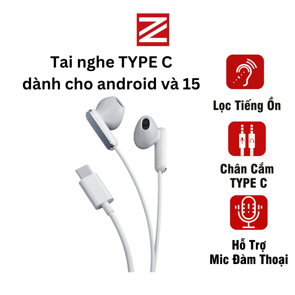 Tai nghe type c dành cho 15 và các dòng android chính hãng ZUZG E16T