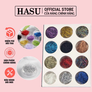 Set kim tuyến sợi 12 màu trang trí móng - sợi màu kim tuyến đắp ẩn