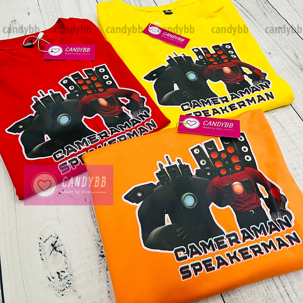 Áo thun Cameraman Titan TV Man, Quái Vật Đầu Tivi Skibidi Toilet cho bé trai siêu ngầu, size từ 10 - 60kg