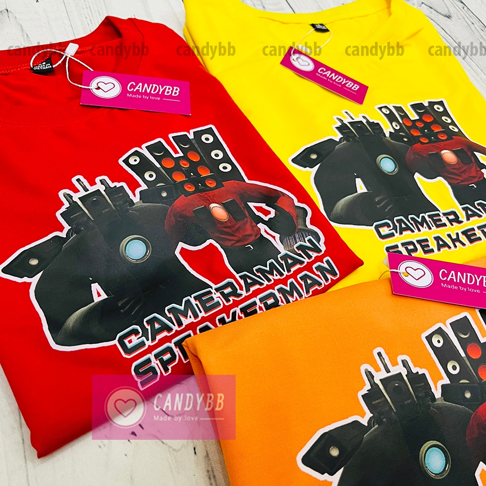 Áo thun Cameraman Titan TV Man, Quái Vật Đầu Tivi Skibidi Toilet cho bé trai siêu ngầu, size từ 10 - 60kg