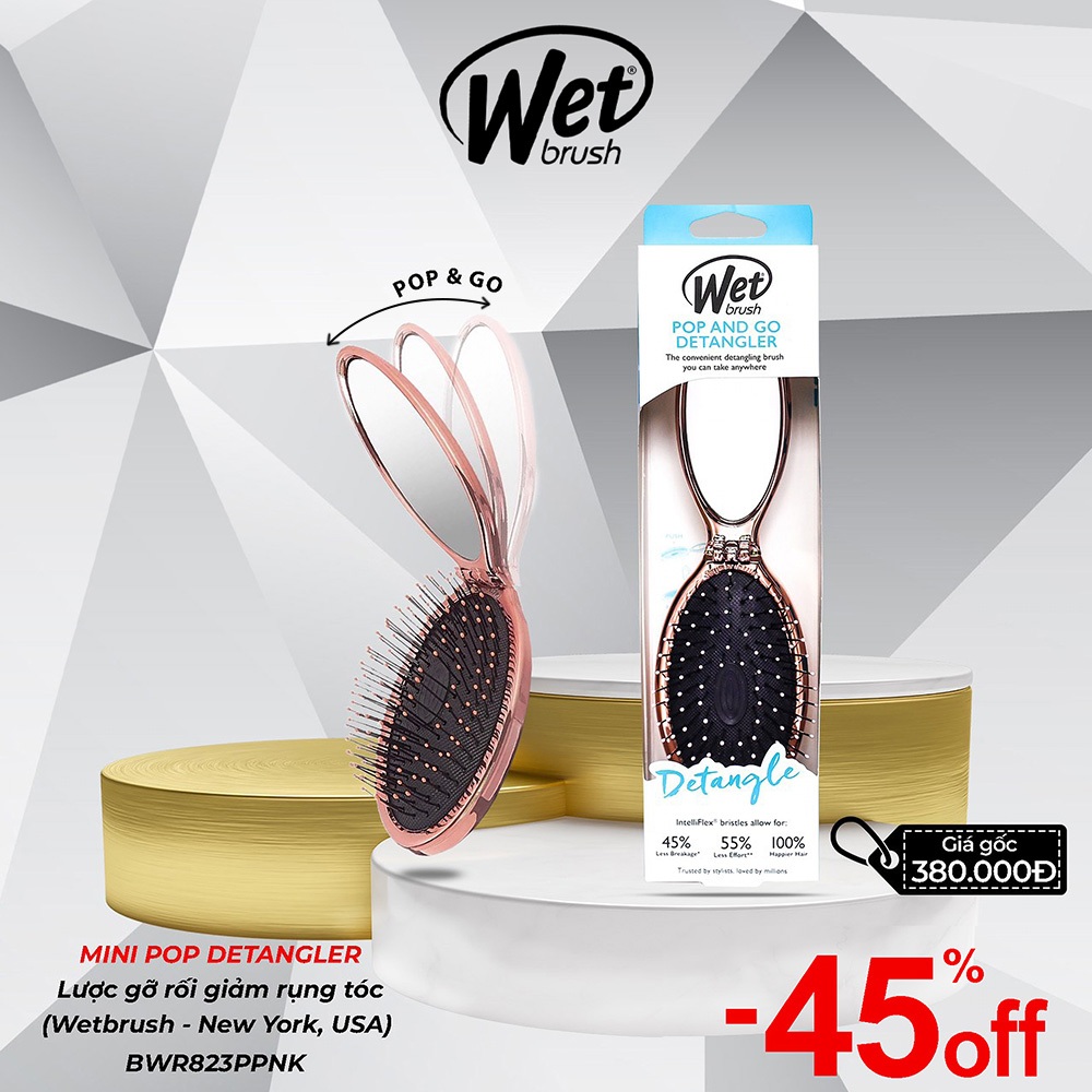 Lược chải gỡ rối tóc dòng POP & GO mầu vàng hồng
