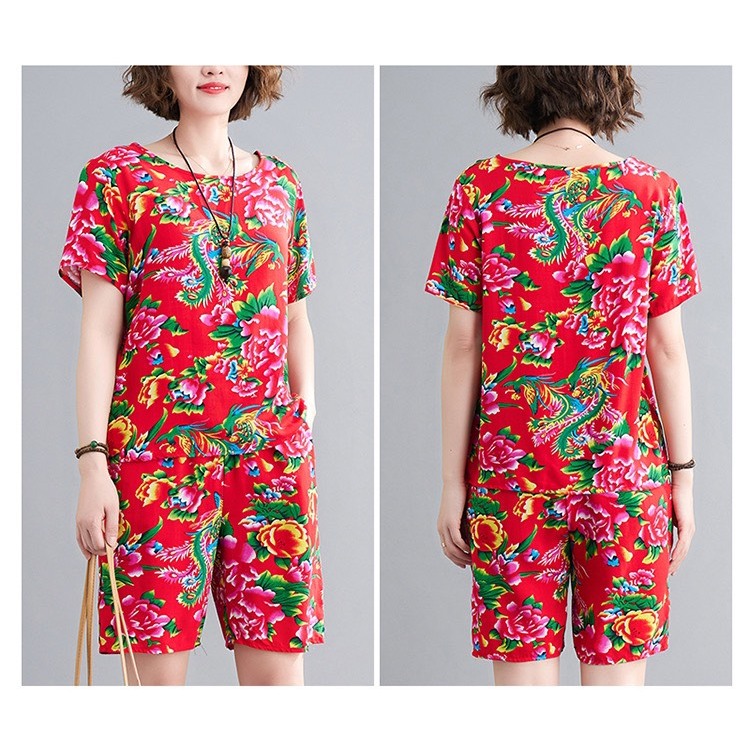 Bộ Cộc Tay Cho Bé Trai Gái Du Xuân Chúc Tết, Set Đồ Hoa Con Công Khăn Trải Bàn Đùi -