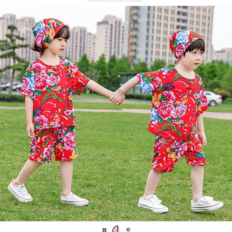 Bộ Cộc Tay Cho Bé Trai Gái Du Xuân Chúc Tết, Set Đồ Hoa Con Công Khăn Trải Bàn Đùi -