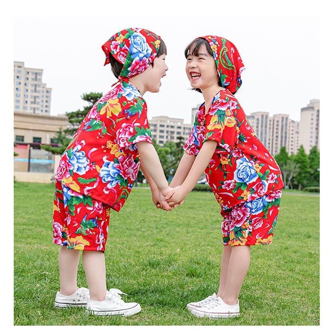 Bộ Cộc Tay Cho Bé Trai Gái Du Xuân Chúc Tết, Set Đồ Hoa Con Công Khăn Trải Bàn Đùi -