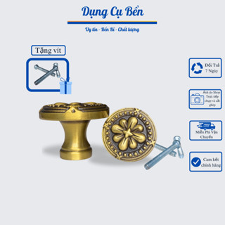 Núm ngăn kéo, tay nắm cửa tủ mẫu hoa mai Chất liệu Đồng nguyên khối, sang trọng ( Tặng kèm ốc vít ).