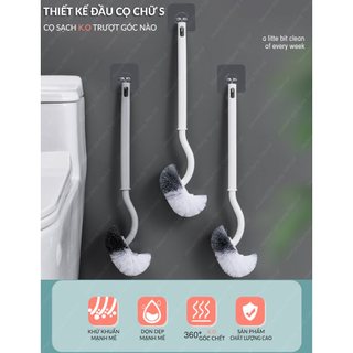 Cây Cọ Toilet Chà Bồn Cầu WC Nhà Vệ Sinh 2 Đầu Có Lỗ Treo Tường