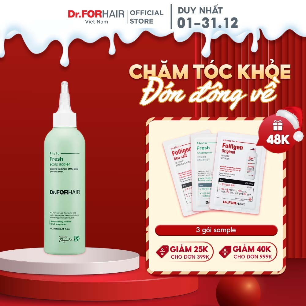 Tẩy tế bào chết cho da đầu dầu nhờn, bết dính mùi hôi Dr.FORHAIR Phyto Fresh Scalp Scaler