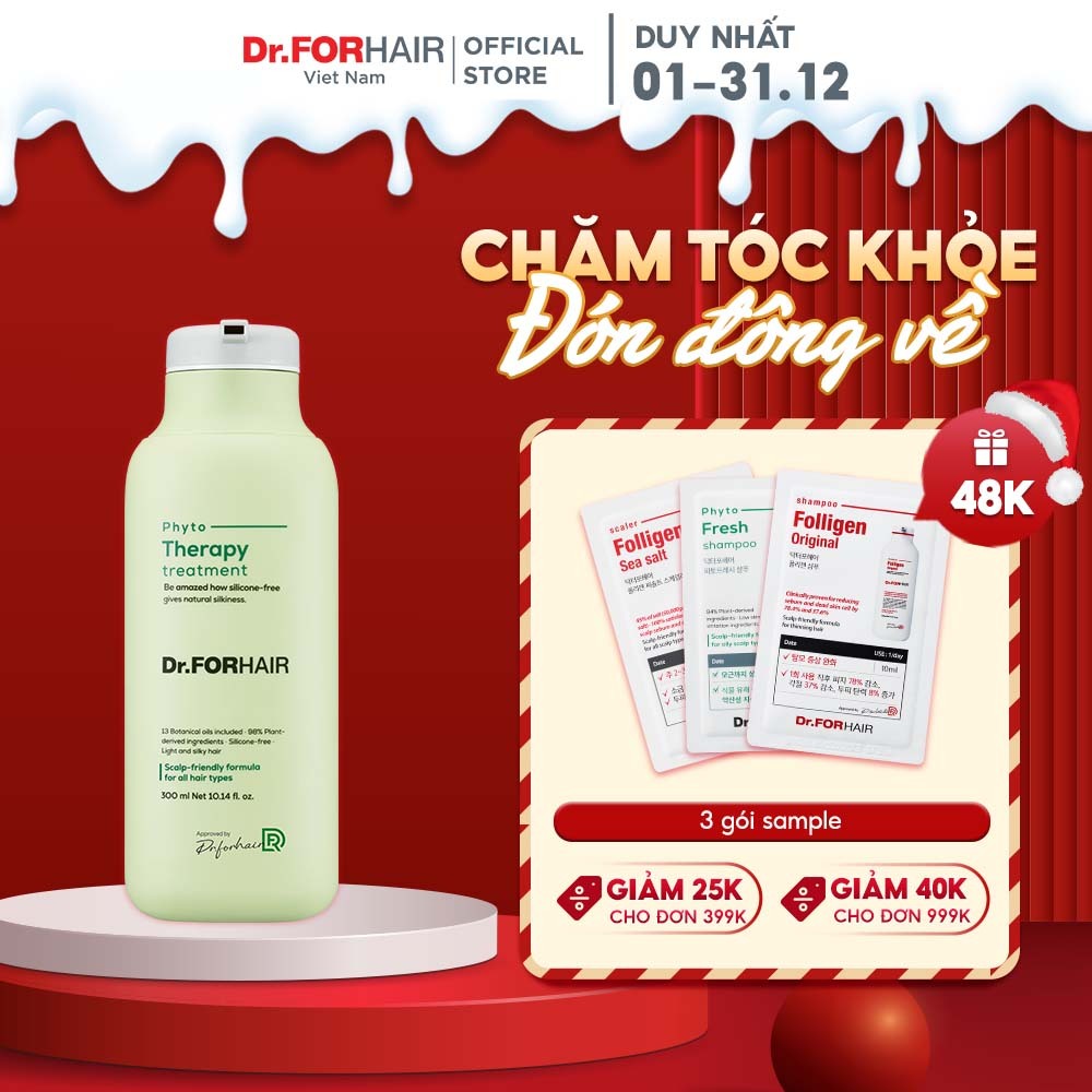 Dầu xả chiết xuất thực vật, an toàn và dịu nhẹ CHO DA NHẠY CẢMDr.FORHAIR Hàn Quốc Phyto Therapy Treatment 300ml