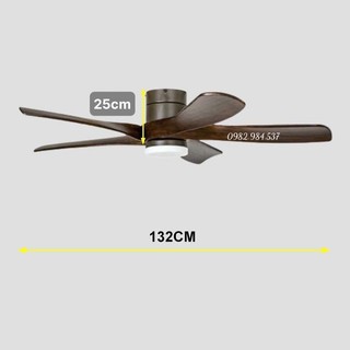 Quạt trần gỗ-Quạt trần 5 cánh siêu gió lắp phòng khách-phòng ngủ động cơ DC tiết kiệm điện có đảo chiều kèm điều khiển