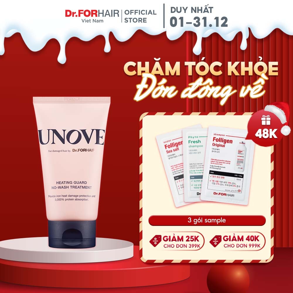 Kem dưỡng không cần xả bảo vệ tóc DR.FORHAIR UNOVE Heat Guard No Wash Treatment 147ml